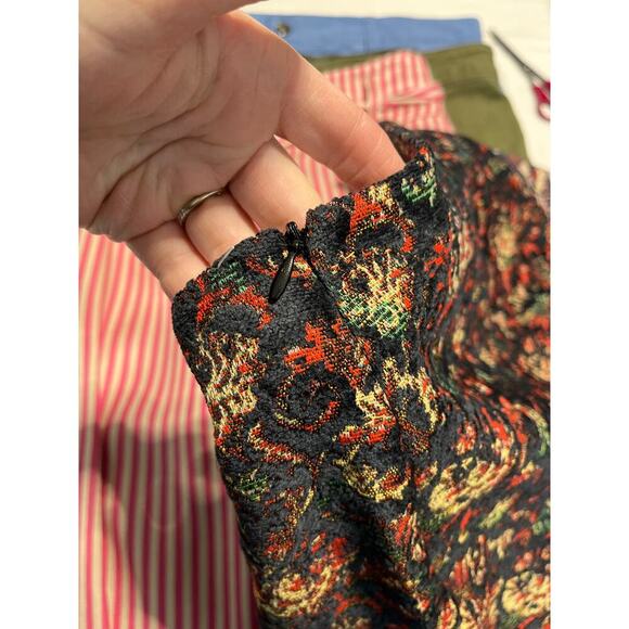 Free People Textured Printed A-Line Skirt in red combo women’s size medium new - Picture 7 of 8